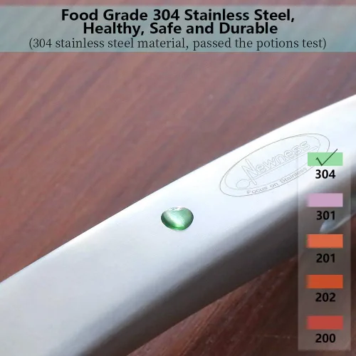 Miniatura 9 de Servidor de espaguetis, [resistente al óxido, formación integral, duradero] Tenedor para pasta Newness de acero inoxidable 304 con mango ergonómico