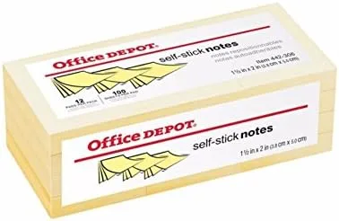 Miniatura 3 de Office Depot R Notas autoadhesivas 1 12 pulgadas x 2 pulgadas 100 hojas por bloc amarillo paquete de 12