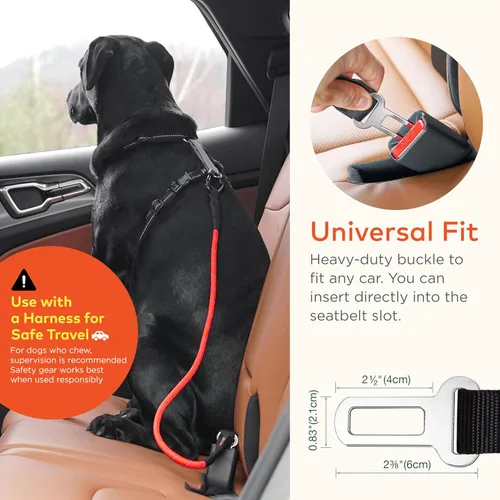 Miniatura 4 de Cinturón de seguridad para perro Cinturón de seguridad universal para automóvil para mascotas con cuerda de escalada reflectante, mosquetón