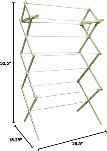 Miniatura 2 de Madison Mill 52.5 in. H x 18.25 in. W x 29.5 in. D Tendedero de ropa de madera