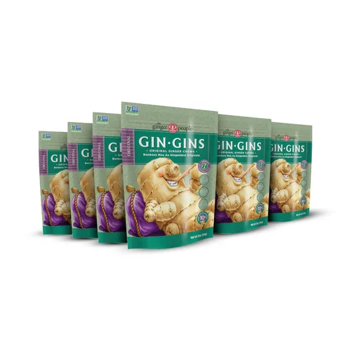 Miniatura 26 de GIN GINS - Caramelo duro de jengibre de doble fuerza – Caramelo 100% natural de The Ginger People – Golosinas saludables envueltas individualmente