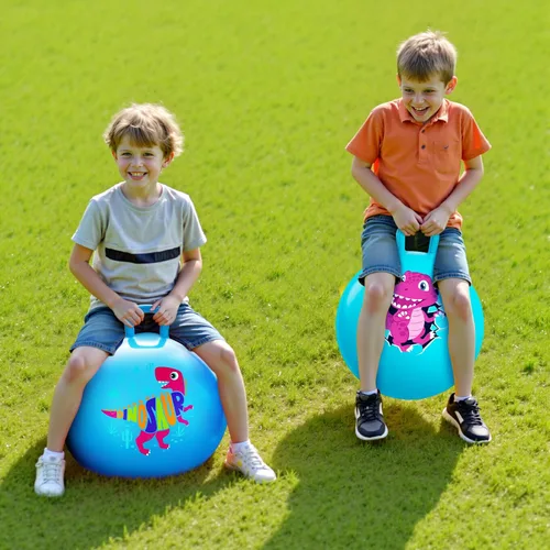 Miniatura 7 de ZOOJOY 6 pelotas saltarinas para niños de 3 a 8 años, pelota hinchable de 18 pulgadas de dinosaurio y unicornio con asas, juguetes saltarines