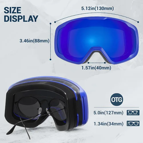 Miniatura 6 de KAPVOE Kids Ski Goggles Boys Girls Snowboard Glasses Snow Sports for Children Age 4-12, Anti Fog, UV Protection, K723