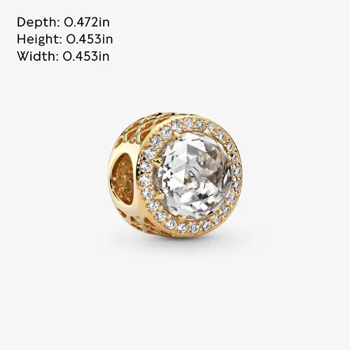 Miniatura 5 de Pandora Dije de circonita cúbica con corazones radiantes en oro de 14 quilates, circonita