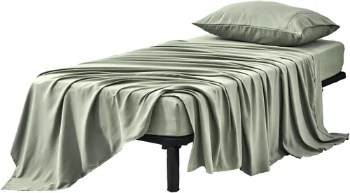 Miniatura 29 de Kingnex Sábanas de sofá cama individual para sofá cama extraíble de 36 x 72 pulgadas, microfibra suave de doble cepillado 1800, 3 piezas incluyen 1