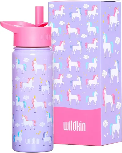 Miniatura 30 de Wildkin Kids - Botella de agua de acero inoxidable de 14 onzas para niños – Sin BPA, a prueba de fugas, aislada, fácil de limpiar - Ballerina