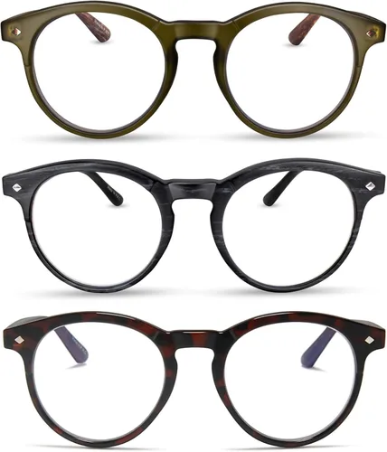 Miniatura 11 de 2SeeLife Gafas de lectura grandes y redondas TR-90 para hombres y mujeres – Ajuste mediano-grande, duraderas, bisagras de resorte, lectores de luz