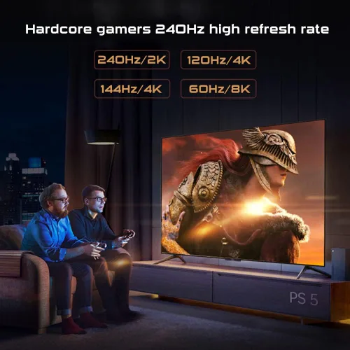 Miniatura 5 de Interruptor HDMI 2 en 1 salida 4K 120Hz, 4K 144Hz, 8K 60Hz, conmutador HDMI 2.1 2 en 1 salida, carcasa de aluminio, compatible con PS4/PS5, Xbox