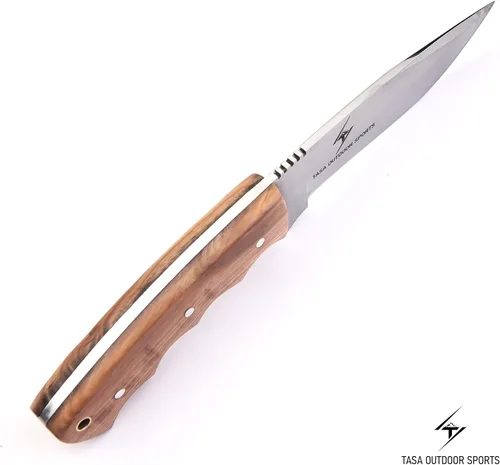 Miniatura 8 de Cuchillo de hoja fija: cuchillo de caza desollador hecho a mano de 9 pulgadas para hombres con mango de madera de olivo, cuchillo bushcraft de acero