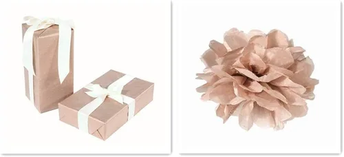 Miniatura 6 de UNIQOOO 100 hojas de papel de seda metálico de oro rosa de 20 x 14, papel de regalo premium a granel, ideal para bolsas de regalo, accesorio