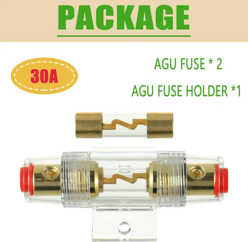 Miniatura 6 de Portafusible en línea de calibre 4-8 AWG con fusibles AGU de 30A para audio de coche, alarma, amplificador, compresores, Portafusible en línea