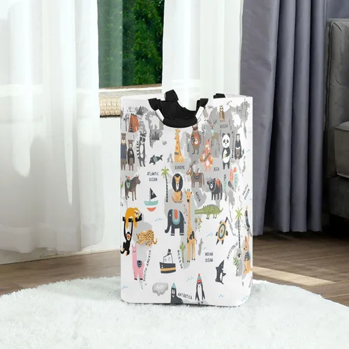 Miniatura 8 de senya Cesta grande de almacenamiento plegable, organizador para ropa sucia, para guardería, juguetes, caballo y flores Multi 6