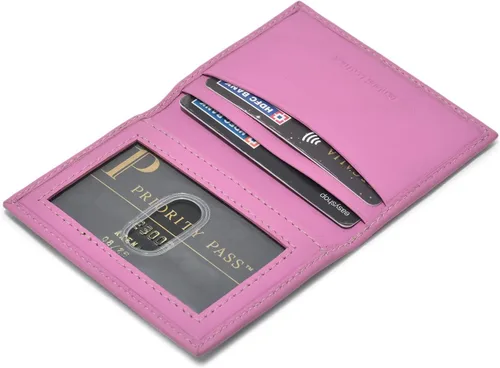 Miniatura 31 de Leatherboss - Cartera delgada y plegable de piel auténtica Soporte para tarjeta de crédito, débito, identificación Compacta y elegante