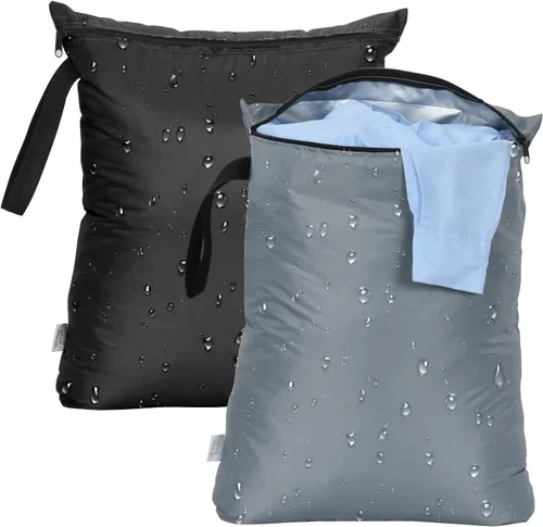 Miniatura 9 de OTraki 2 piezas Bolsa grande húmeda 20x24 pulgadas Bolsa impermeable para traje de baño Bolsa húmeda seca reutilizable con asa portátil y cremallera