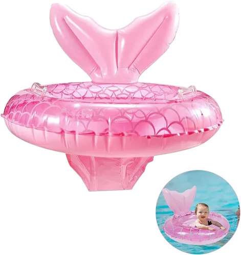 Miniatura 8 de AIYUENCICI Flotador de natación para bebé, balsa flotante inflable con asa de asiento de seguridad, anillo flotante de cintura para niños, bañera