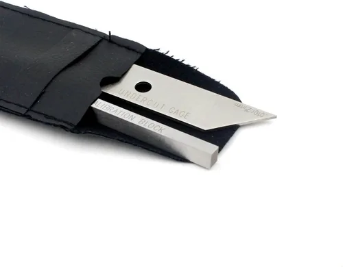 Miniatura 7 de Calibrador de soldadura con bloque de calibración de 2 piezas con herramientas de inspección de profundidad de corte inferior y lectura métrica.