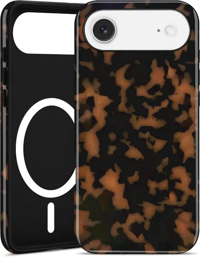 Miniatura 39 de Jusy Compatible con MagSafe Brown Tortoise Shell Print Phone Case para iPhone 7/8/SE, funda protectora magnética de lujo de TPU suave