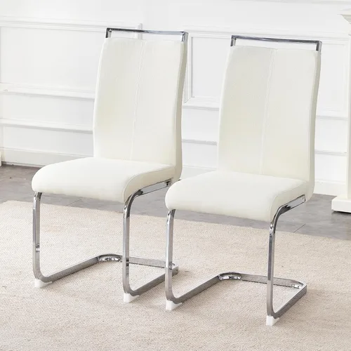 Miniatura 47 de Baysitone Juego de 6 sillas de comedor modernas, sillas laterales de comedor, sillas de cocina con asiento acolchado de piel sintética y respaldo