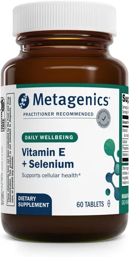 Metagenics E-400 Selenio - Antioxidante y VIT E Support* - Sin OMG, sin gluten, vegetariano - Contiene 50 mcg de selenio, 268 mg de vitamina E y 97