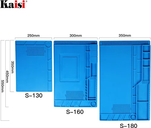 Miniatura 6 de Kaisi - Alfombrilla de reparación de silicona con aislamiento térmico con regla de escala y posición de tornillo para soldador, reparación