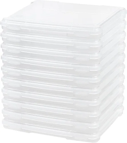 Miniatura 13 de IRIS USA Caja Organizadora de Almacenamiento para Juegos de Mesa y Manualidades con Tapa de Cierre a Presión, Paquete de 4 Contenedores de Plástico