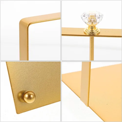 Miniatura 9 de Metal Napkin Holder Stand, Freestanding Tissue Organizer, Gold Square Paper Napkin Holder for Dining Table, Kitchen, Restaurant Use