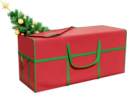 Bolsa de almacenamiento para árbol de Navidad, se adapta a árboles artificiales desmontados de hasta 9 pies de alto, con asas de transporte y doble