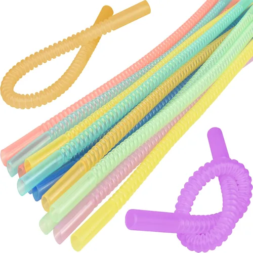 Miniatura 10 de Pajitas Flexibles - 11 Pulgadas de Largo Pajitas Flexibles - Pajita para Beber Flexible Reutilizable - Paquete de 14 Paquete de 14 transparentes