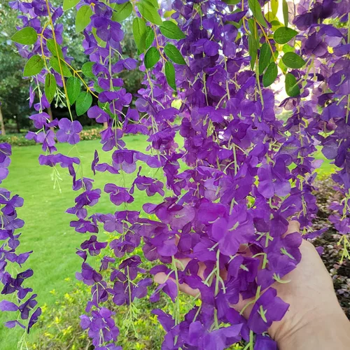 Miniatura 3 de AITISOR Paquete de 24 guirnaldas artificiales de vid de glicina falsa (3.75 pies), guirnalda colgante de flores de seda para decoración del hogar