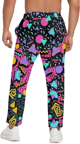 Miniatura 2 de Pantalones deportivos para hombre, disfraces de entrenamiento de los años 80, divertidos pantalones deportivos con bolsillos, pantalones deportivos