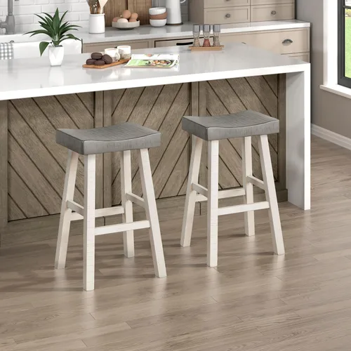 Miniatura 10 de Juego de mesa de bar Lexicon para 3, juego de mesa pequeña de cocina, mesa de isla de cocina con 3 taburetes de bar de silla de montar, juego