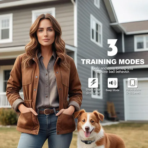 Miniatura 2 de Collar de choque para perro, collar de entrenamiento para perros con control remoto para perros pequeños, medianos y grandes, collar electrónico
