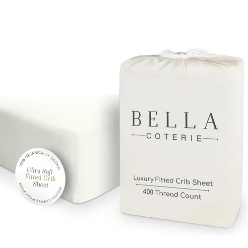 Miniatura 9 de Bella Coterie - Sábanas de lujo de viscosa de bambú para cuna Cultivadas orgánicamente Ultra suaves Enfriamiento para un mejor sueño Sábanas
