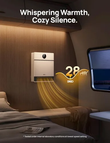 Miniatura 7 de Dreo Calentador de pared inteligente, calentador de espacio PTC de fácil montaje IP24 para uso en interiores, oscilación de 30°, termostato