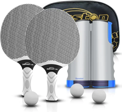 Miniatura 9 de Set de raquetas de tenis de mesa Senston, raqueta de tenis de mesa profesional con 3 bolas, juego de paletas de ping pong de goma compuesta Negro