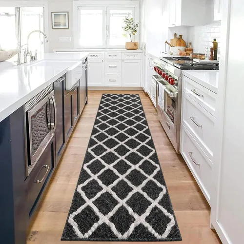 Miniatura 31 de SHACOS Alfombra de pasillo lavable de 2 x 8 pies, con parte trasera de goma antideslizante, resistente a las manchas, alfombra de cocina