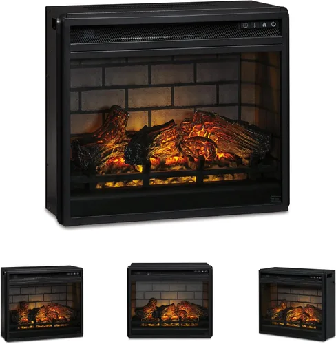 Miniatura 6 de Signature Design by Ashley Inserto de Chimenea Infrarroja Eléctrica de 24" con Control Remoto, Negro