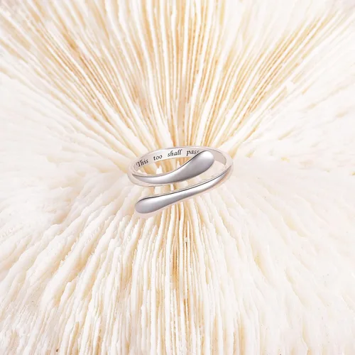Miniatura 6 de Fookduoduo - Anillo de plata esterlina 925, joyas ajustables, anillos abiertos para mujeres y niñas