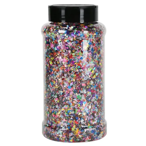 TORC Brillantina gruesa de 16 onzas para formas de colores mixtos, para manualidades, arte de uñas, cosméticos, festivales, maquillaje Mezcla
