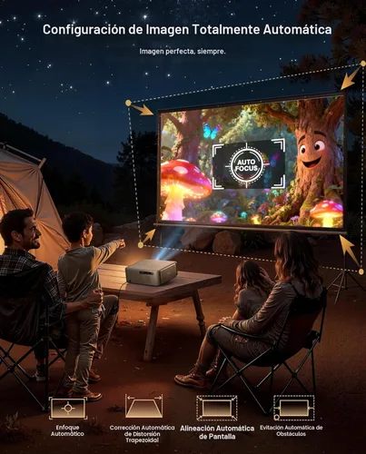 Miniatura 6 de Aurzen EAZZE D1 MAX - Proyector inteligente Google TV compatible con 4K, ultra brillante, 1000 lúmenes ANSI, tecnología MEMC, totalmente automático