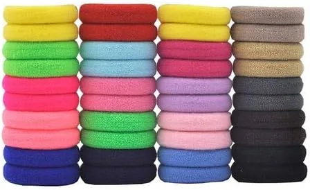 Miniatura 3 de Accesorios para el cabello para niñas y niños, bandas de goma para cola de caballo, bandas elásticas para el cabello (negro)