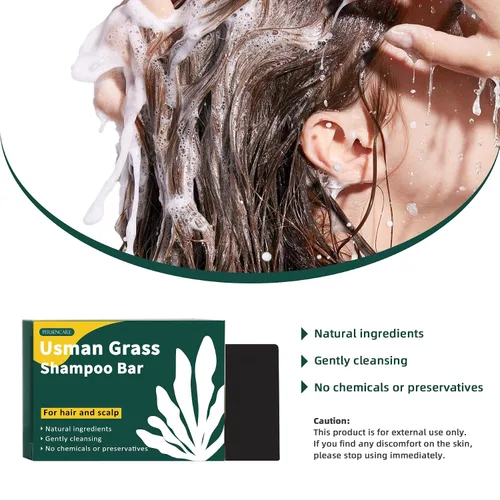 Miniatura 5 de Barra de champú natural Usman Grass, cubre el cabello gris, barra Usma para engrosar y oscurecer el cabello, la solución definitiva