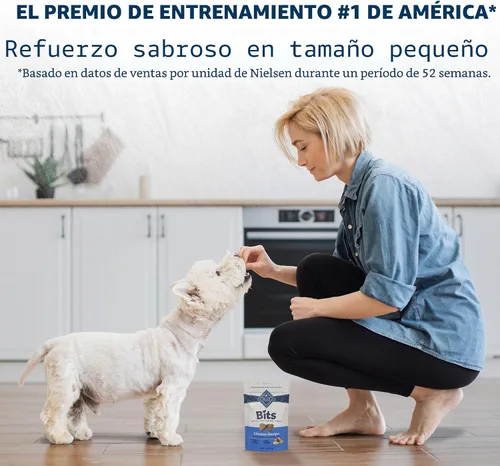 Miniatura 4 de Blue Buffalo Bits Golosinas suaves para entrenamiento para perros, hechas con ingredientes naturales y mejoradas con DHA, receta de pollo, bolsa