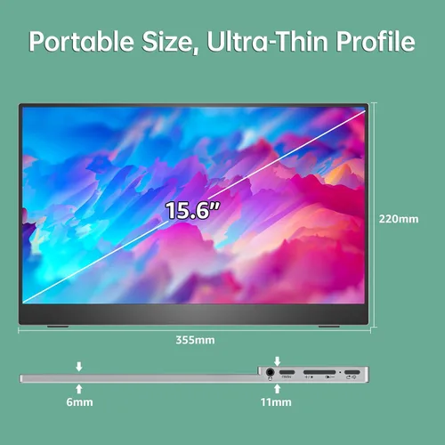 Miniatura 8 de cocopar Monitor portátil de 15.6 pulgadas 1080P FHD 60Hz 85% sRGB monitor de viaje con altavoz HDMI USB-C pantalla secundaria para laptop MacBook