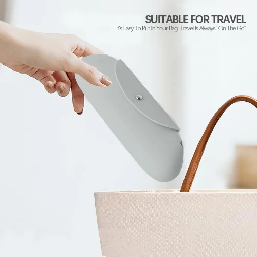 Miniatura 5 de TUCANA Soporte para brochas de maquillaje de viaje prémium con cierre magnético, organiza y asegura tus brochas sobre la marcha, Gris, Moda