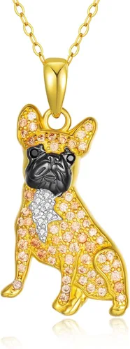 Miniatura 19 de Collares con colgante de perro de plata de ley S925 – 24 razas corgi/husky/labrador/pastor para mujer