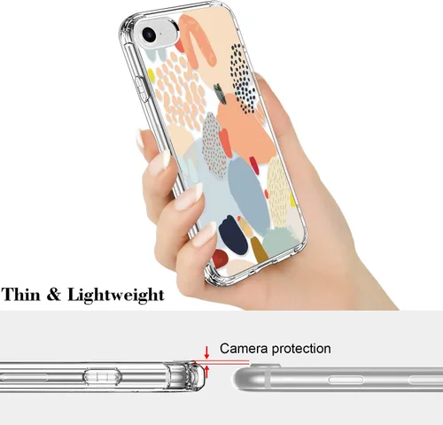Miniatura 6 de ICEDIO para iPhone SE 2022, SE 2020, Funda para iPhone 8/7 con protector de pantalla, cubierta de TPU transparente con diseños de moda para niñas