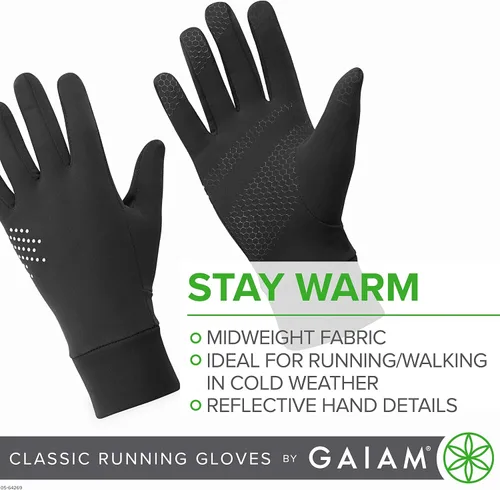 Miniatura 2 de Gaiam - Guantes de running para mujer, con pantalla táctil clásica, ligeros, para correr, para mujer