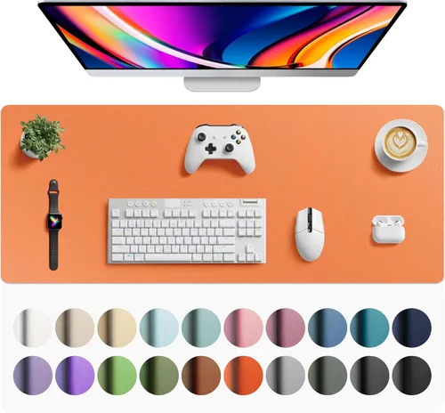 Miniatura 218 de Aothia - Protector de escritorio de cuero sintético, base para mouse, superficie antideslizante e impermeable para escribir y para laptop