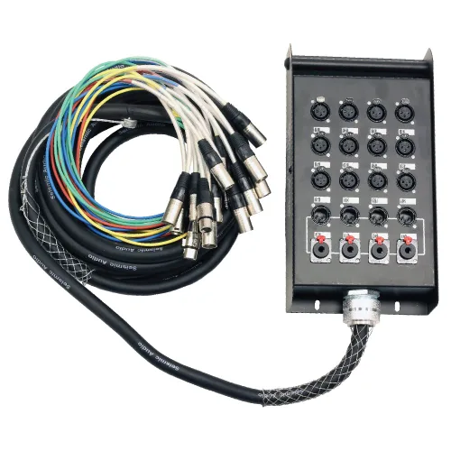 Seismic Audio - SALS-12x4x25-12 Canales 25' Pro Stage XLR Snake Cable (XLR 1/4" TRS Returns) para grabación, escenario, uso en estudio